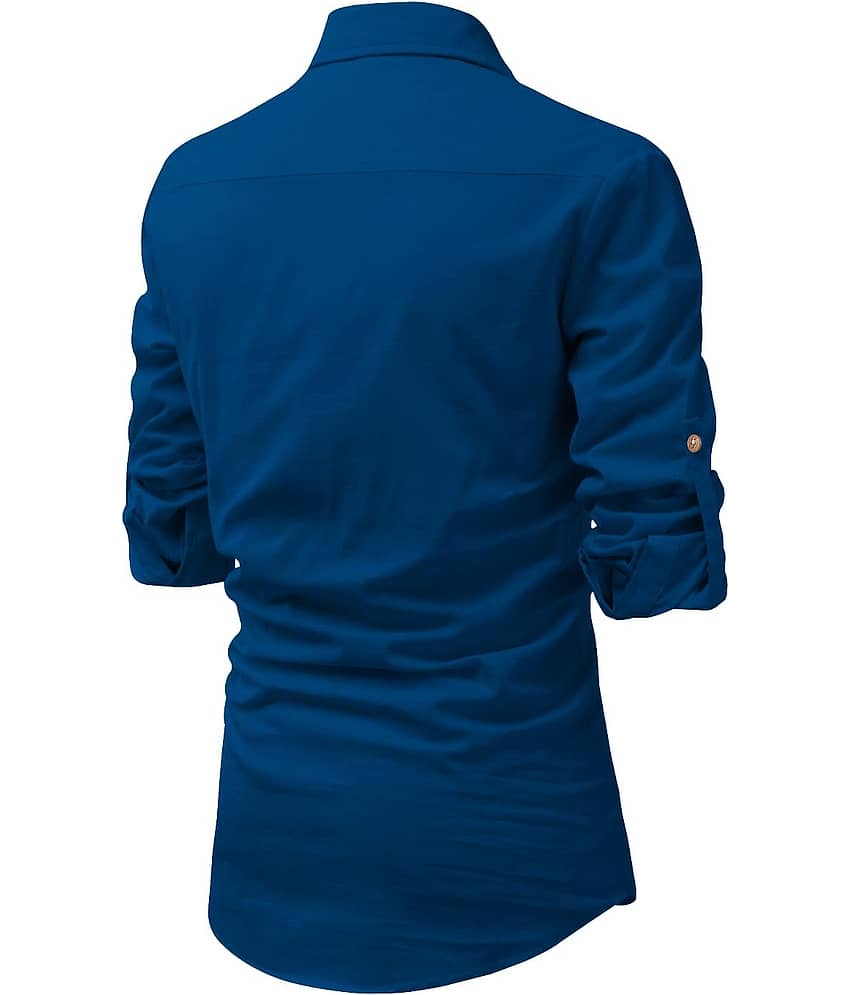 Vida Loca Sky Blue Cotton Blend Men's Shirt Style Kurta ( Pack of 1 ) view 2