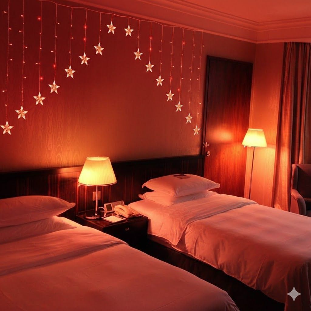 GLOWSERIE Star-Shaped LED Curtain Fairy Lights for Indoor Wall Décor, Bedroom Aesthetic & Festival Decoration view 2
