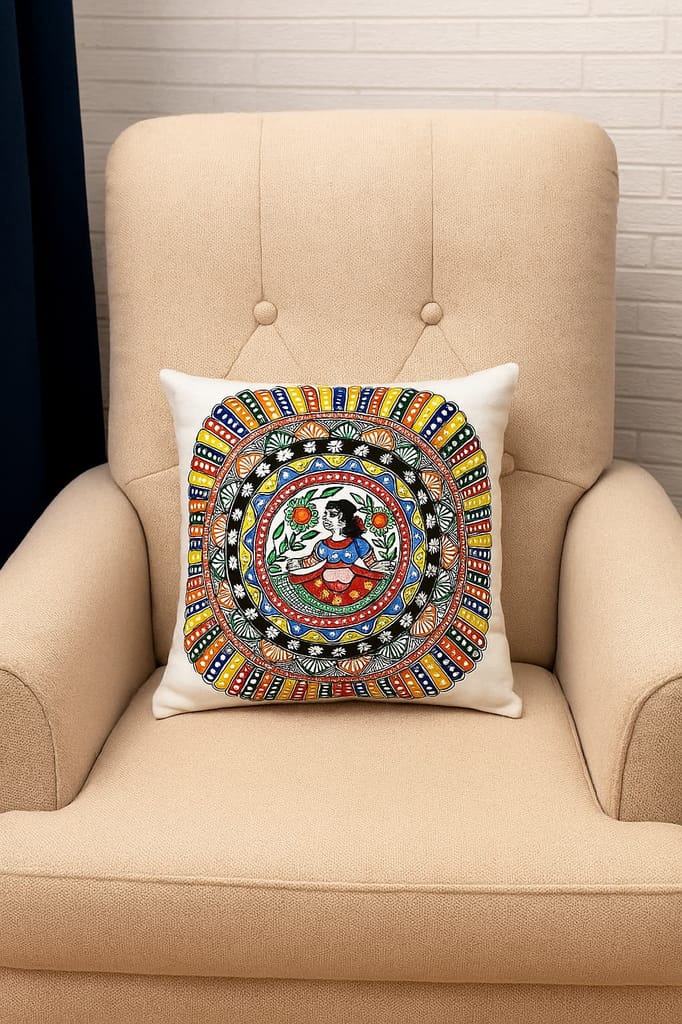 Madhubani Art Cushion Cover