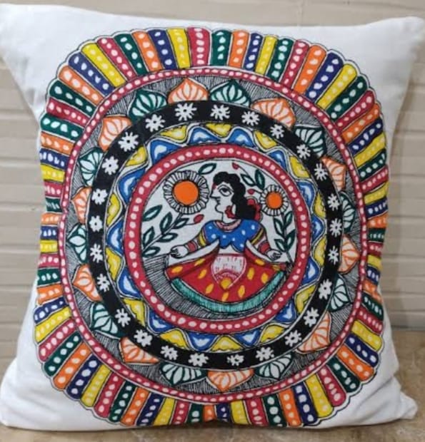 Madhubani Art Cushion Cover view 2