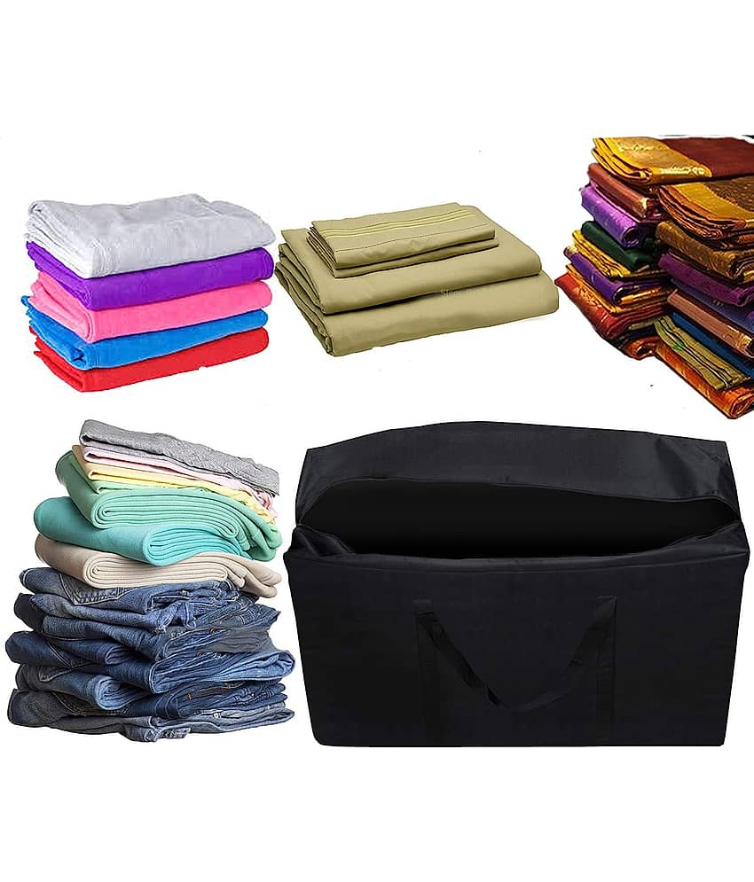 Waji Va Underbed Storage Organizer for Clothes Sarees Blankets and Toys Foldable Under Bed Box with Zip and Handle Dustproof Space Saving Non Woven Storage Bag for Home and Bedroom view 2