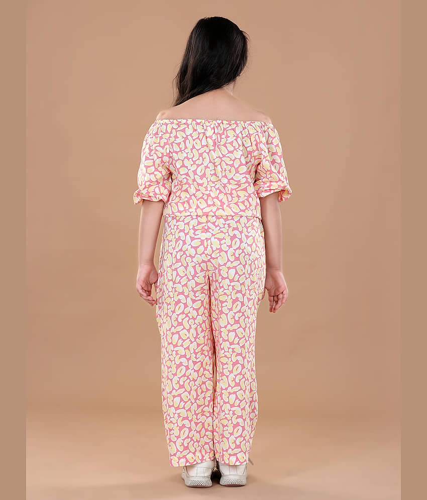 StyleStone Girls Rayon Jumpsuit ( Pack of 1 , Pink ) view 2