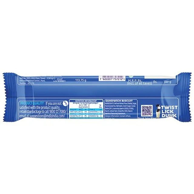 Cadbury Oreo Vanilla Flavour Biscuit Cream Sandwich, 120 gm view 2