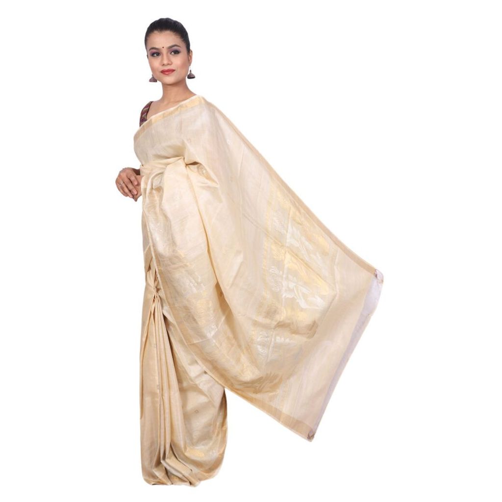 HANDLOOM KOSA SAREE WITH BLOUSE (SKU - 1ST102221220 SAREE- 143) view 2