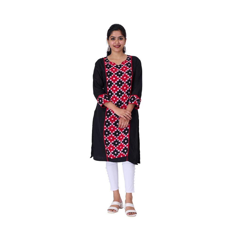GHL GUENDICHA HAAT Sambalpuri Certified Handloom Pasapali Women's Pure Cotton Kurta