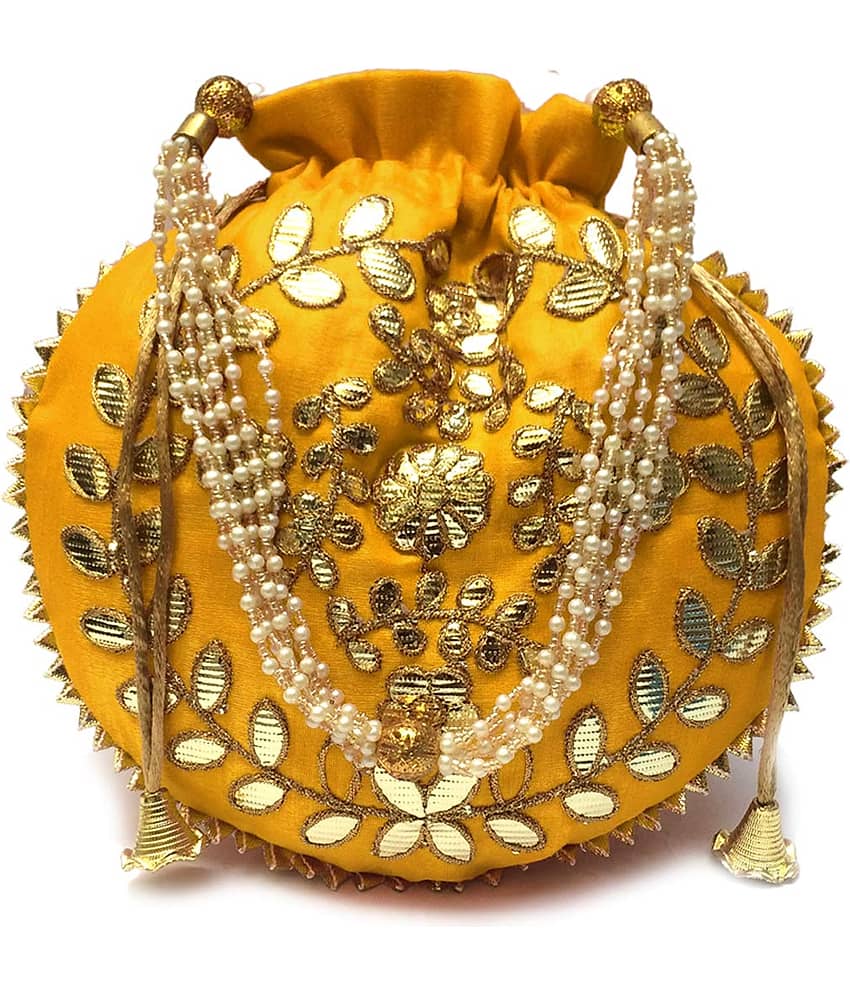 Apratim Yellow Silk Potli