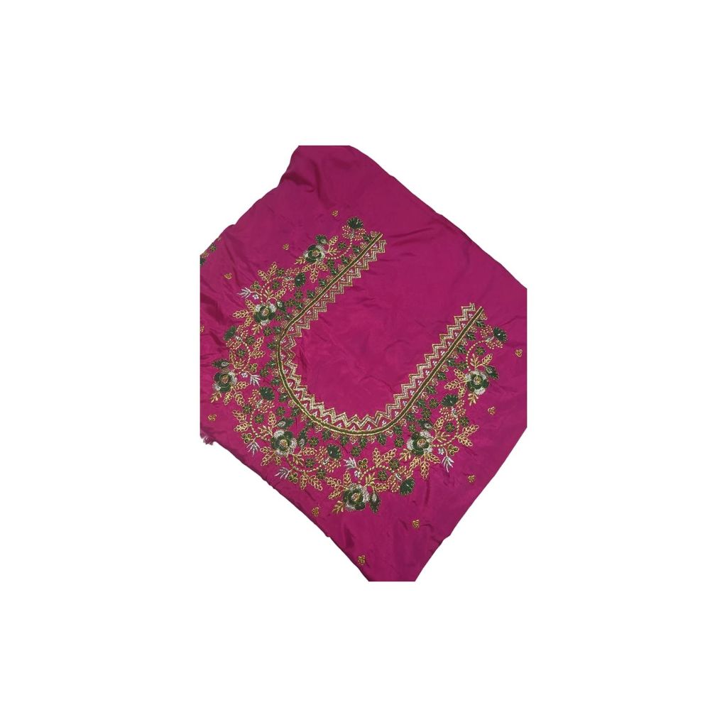 Pink Georgette Saree With Heavy Embroidery Work view 2