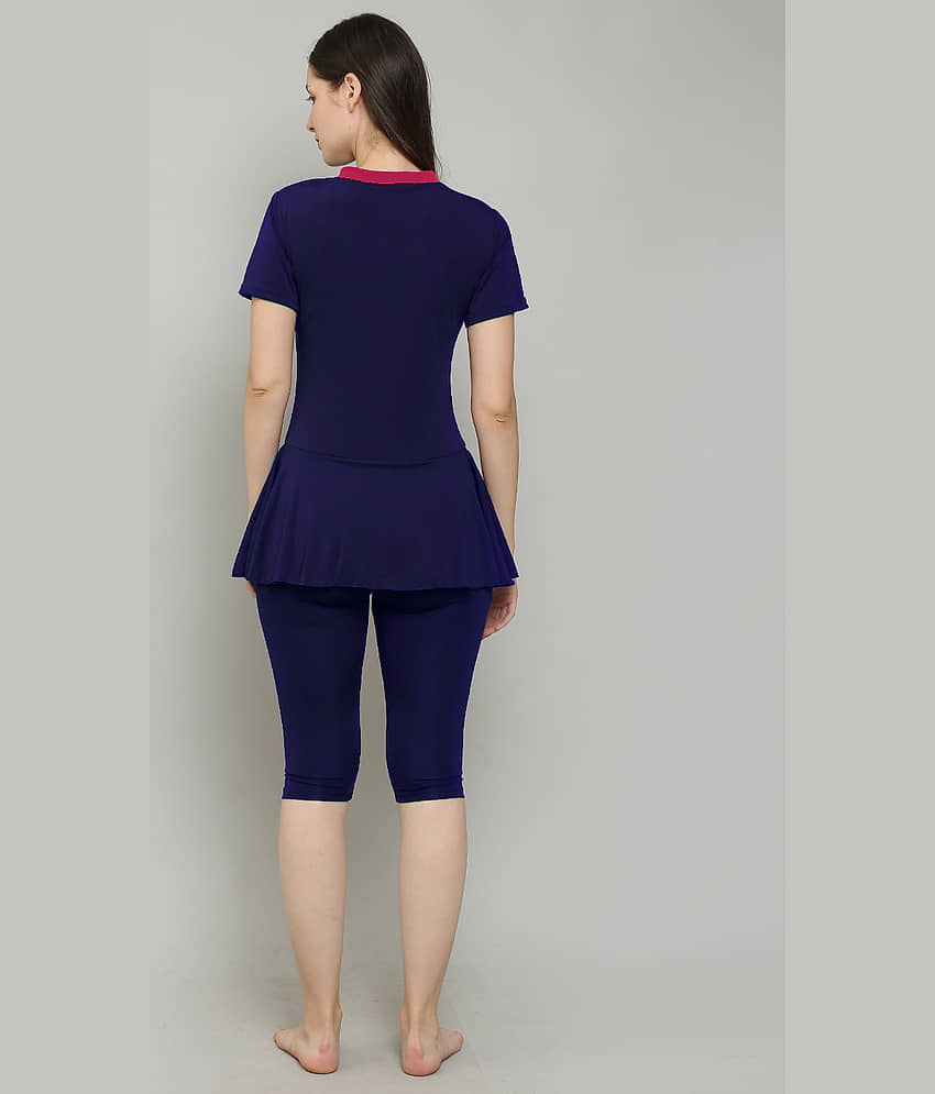 MEGASKA Blue One Piece Swimming Costume view 2