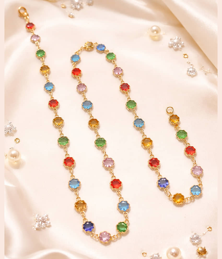 JIPPA Multi Color Metal Necklace ( Pack of 1 ) view 2