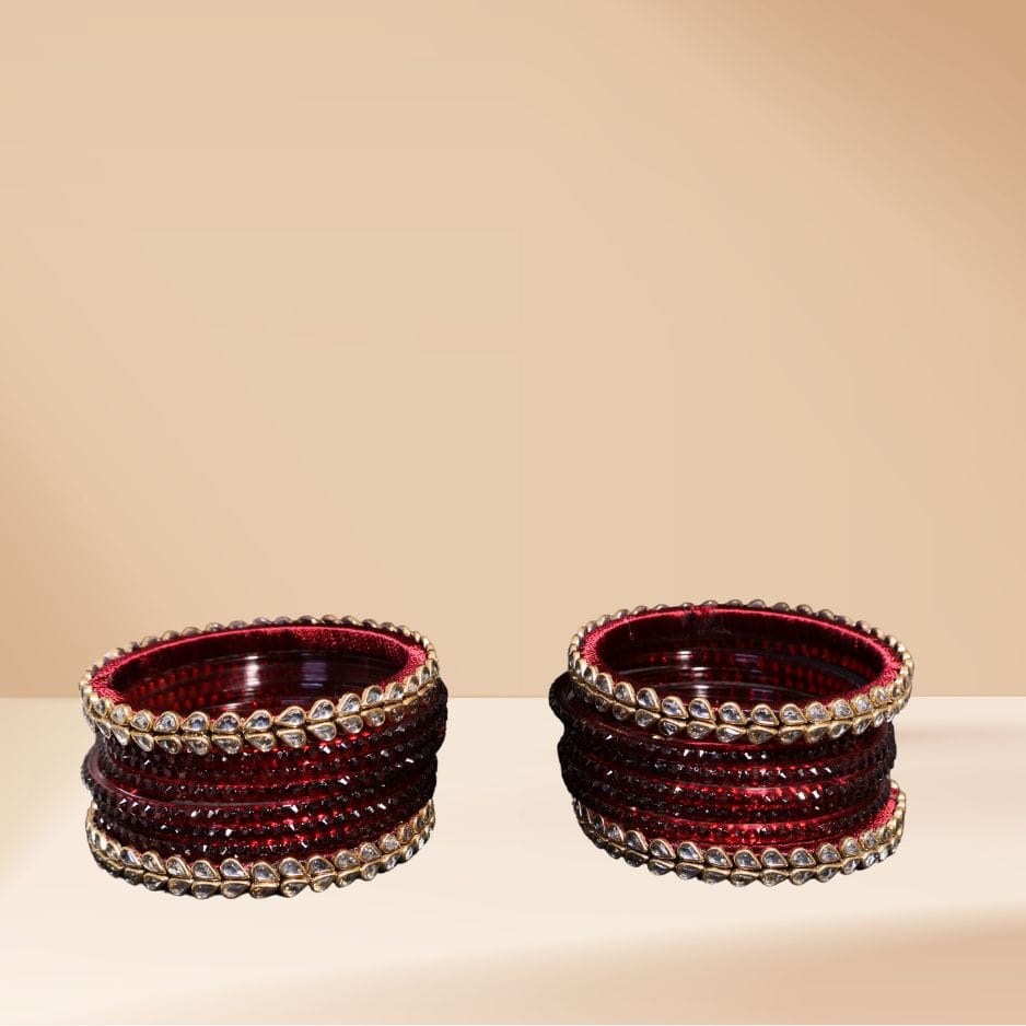 Kundan-Studded Bridal Bangle Set view 2