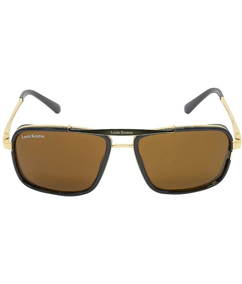 LOUIS KOUROS Gold Rectangular Sunglasses ( Pack of 1 ) view 2