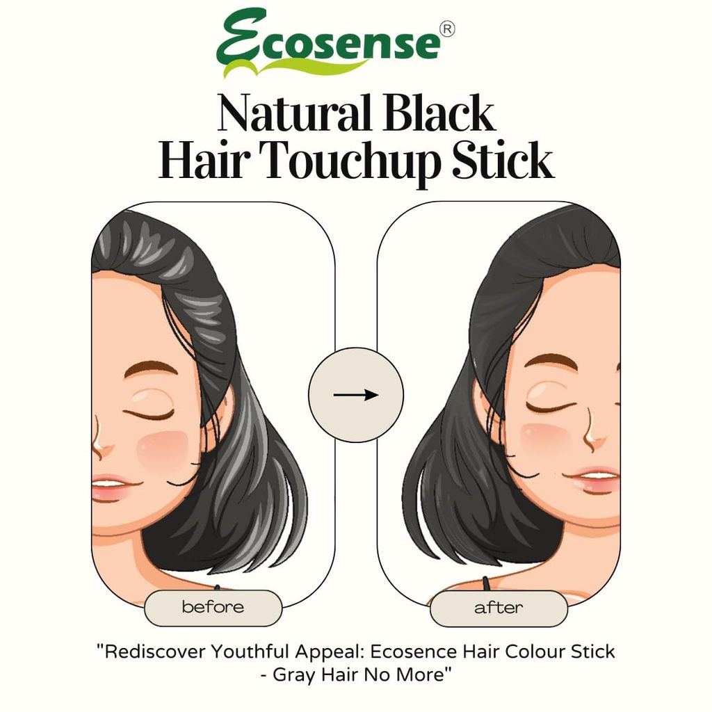 Ecosense Temporary Hair Colour Touch Up Stick for Men & Women| 4g Quick Root , BROWN view 2