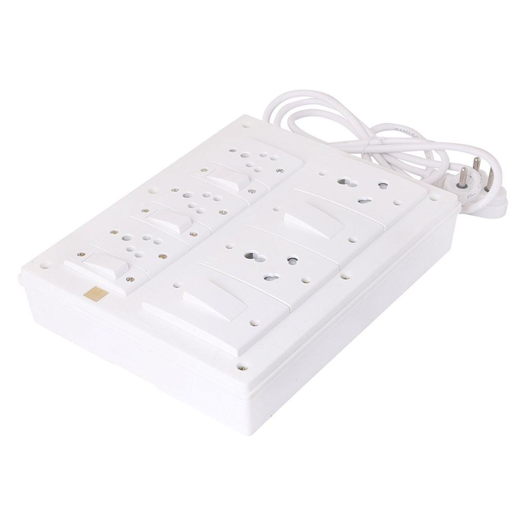 INDRICO Spike Buster with 2 Anchor Switches(15 Amp) and 2 Anchor Sockets(15 Amp)& 3 Anchor Switch(5 Amp) with 3 Anchor Socket(5 Amp) with 4 metre Chord view 2