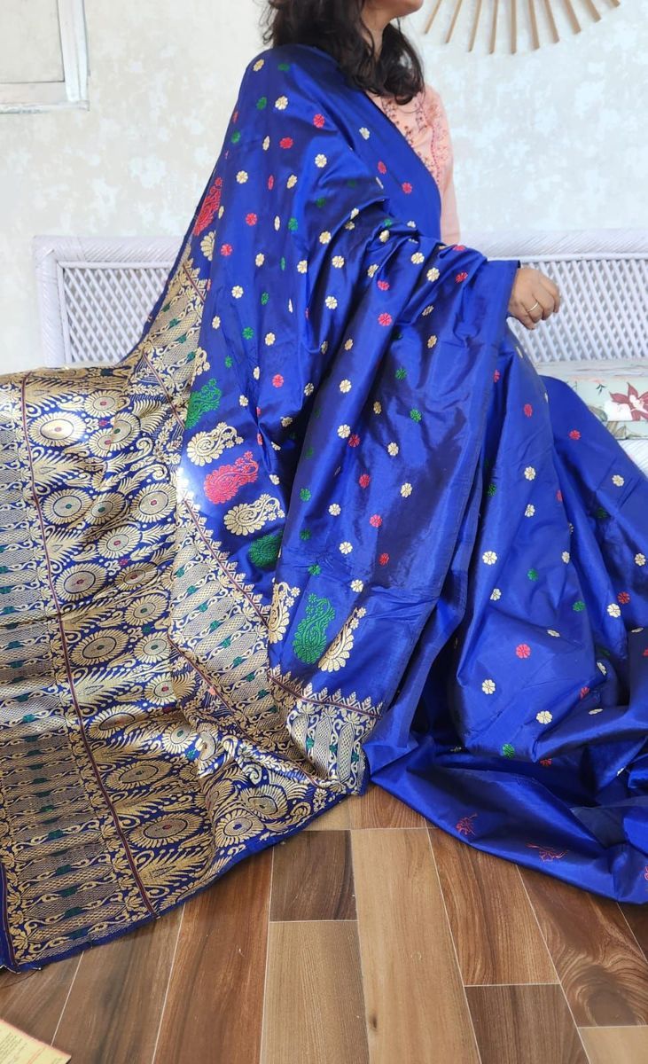 Mulberry Silk Saree/ Assam Paat Silk view 2