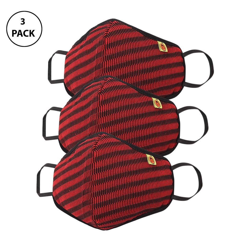 Marc Loire Standard Size Adult ISO CE Printed Air mesh certified Reusable/Washable 6-Layered Outdoor Protection Face Mask (Pack of 3) view 2