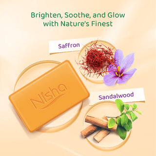 Nisha Saffron and Sandal Bathing Soap For Glowing Skin Beauty (5 x 100 g) view 2
