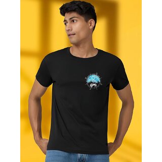 Casualbud BLACK Polyester Printed Regular Fit Tshirt for Men view 2