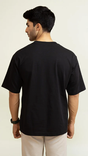 Everything is Fine Black Oversized T-shirt view 2