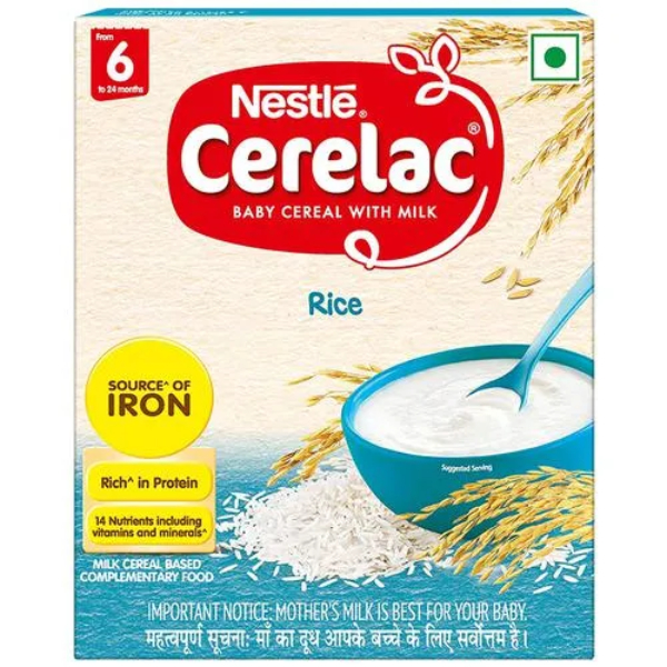 Nestle Cerelac Rice Baby Cereal With Milk From 6 To 24 Months 300 Gms