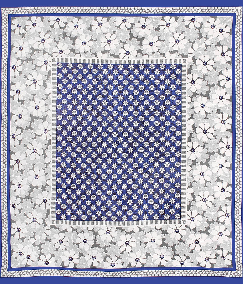 Cosito Cotton 1 Double Bedsheet with 2 Pillow Covers ( Blue ) view 2