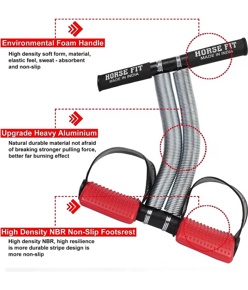 HORSE FIT Double Spring Tummy Trimmer Men and Women For Abdominal, Leg Exerciser Tummy Trimmer Sport Fitness Slimming Training Body building at Home Gym (Multicolor) view 2