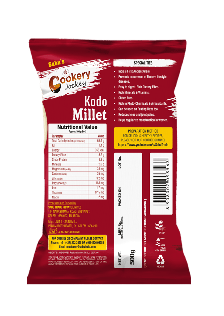 COOKERY JOCKEY KODO MILLET 500GM view 2