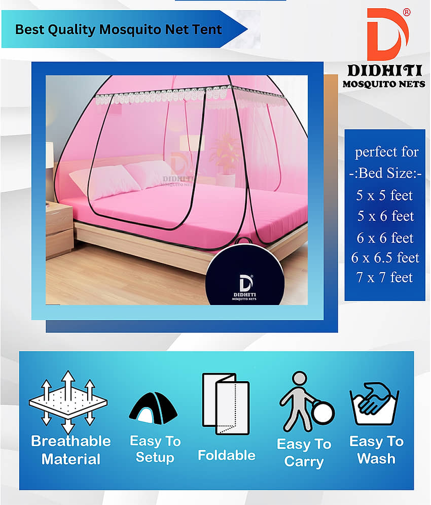 didhiti - White Polycotton Foldable Mosquito Net ( Pack of 1 ) view 2