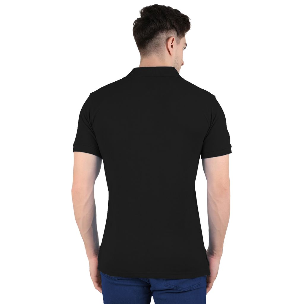 Polo T Shirt for Men Cotton Half Sleeve Collar Tshirt for Men Regular Fit Casual Solid Plain Black T Shirt for Men view 2
