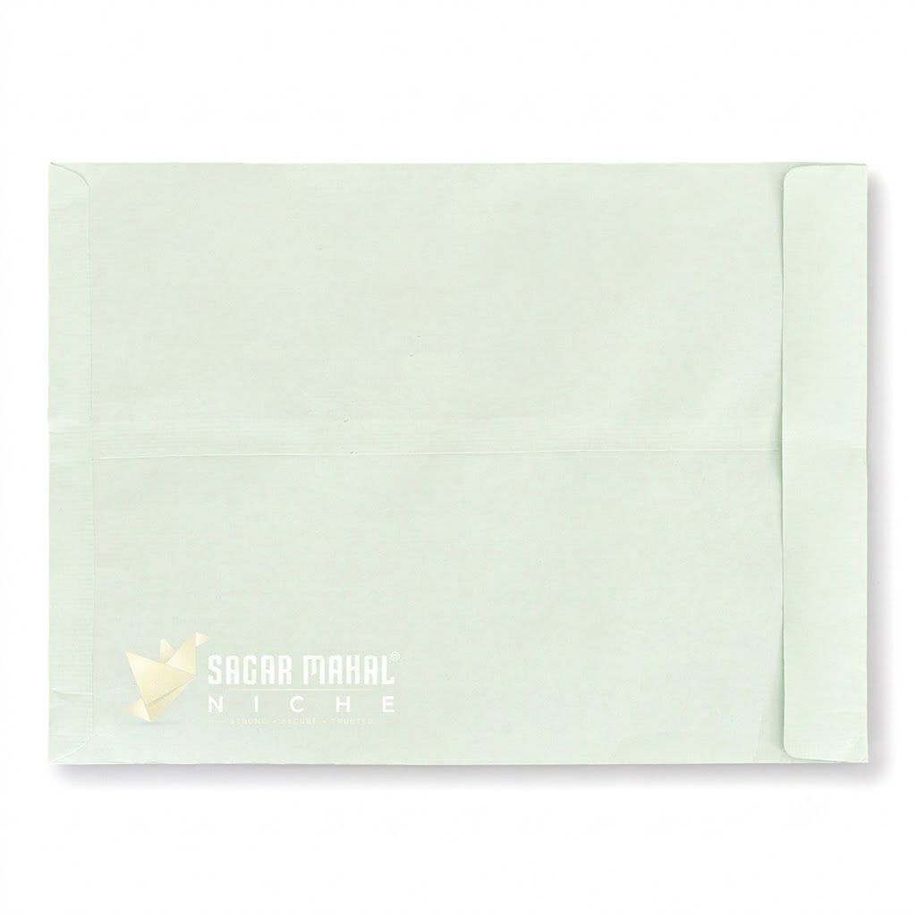 12 x 10 Inch Green Cloth Lined Envelope 100 GSM (Regular Quality) - Extra Large Green Cloth Lined Envelope, Pkt of 100 pcs view 2