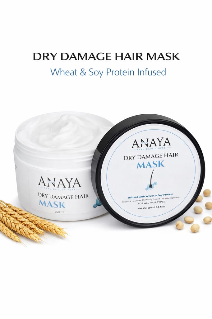Anaya Naturals Dry Damage Hair Mask with Wheat & Soy Protein – 250 ml view 2