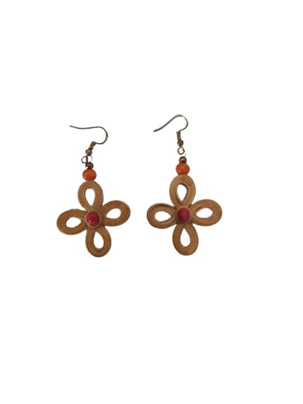 Handcrafted Bamboo Earring view 2