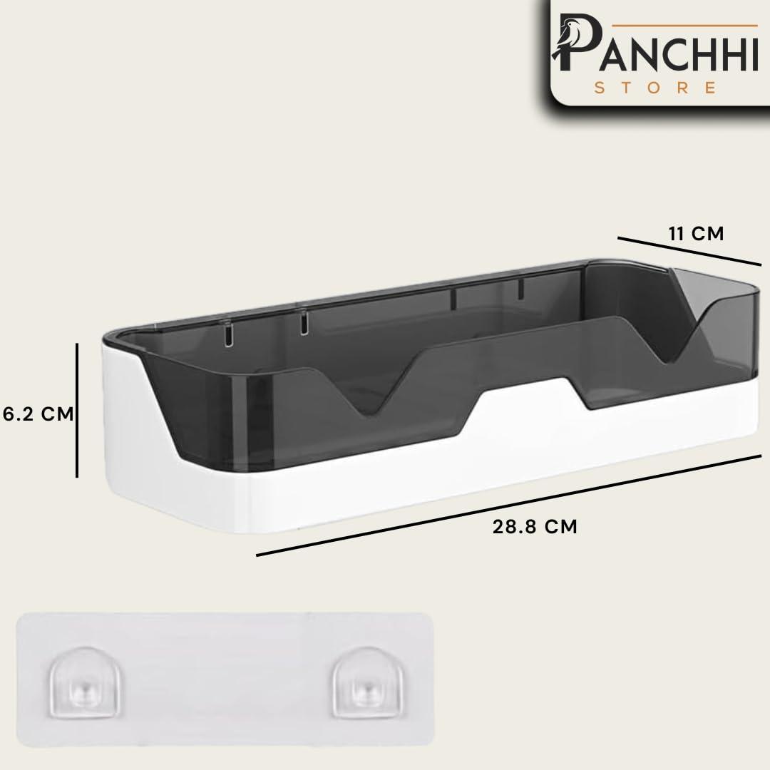 Panchhi Store Bathroom Organiser Without Drill Wall Mounted Self Adhesive Bathroom Organiser Space Saving Wall Shelf Without Drilling Kitchen Racks and Shelves with Stickers PACK OF 2 view 2