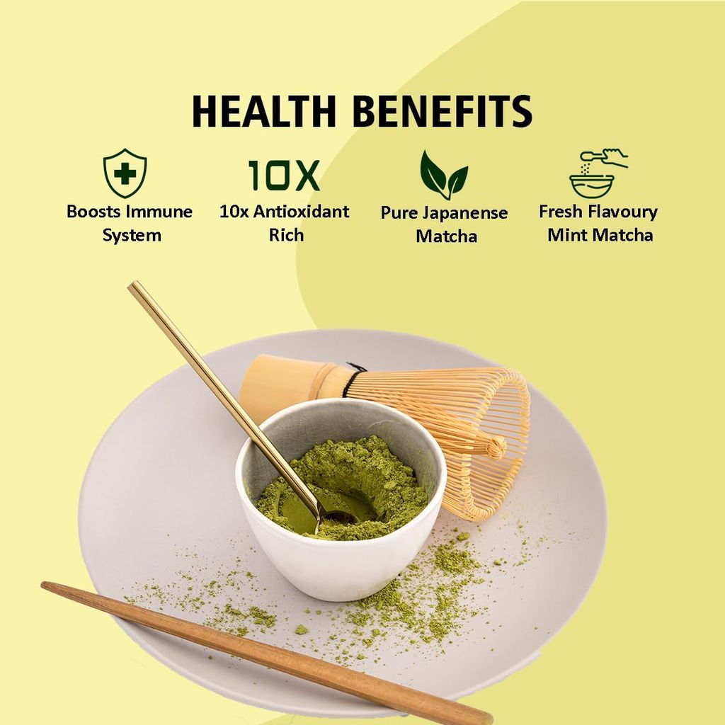 Golden Tips Japanese Lemon Matcha Green Tea Powder Pouch (50 Gram 25 cups) view 2