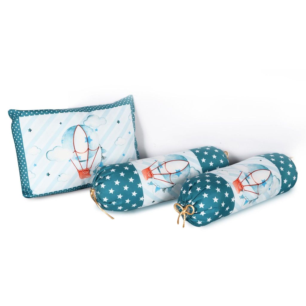 LOREM 3 Pillows & Rectangle Shape Cotton Baby Bed for 0-1 Year BB106-BB111 view 2