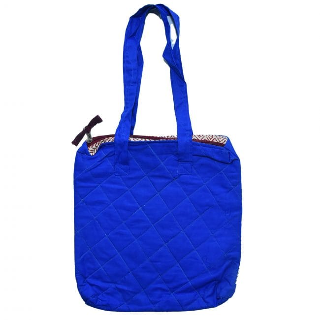 Handcrafted Cotton Blue Jhola Bag view 2
