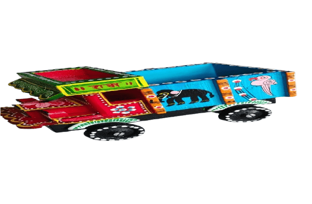 Hand-Painted Wooden Toy Truck - Folk Art Collectible view 2