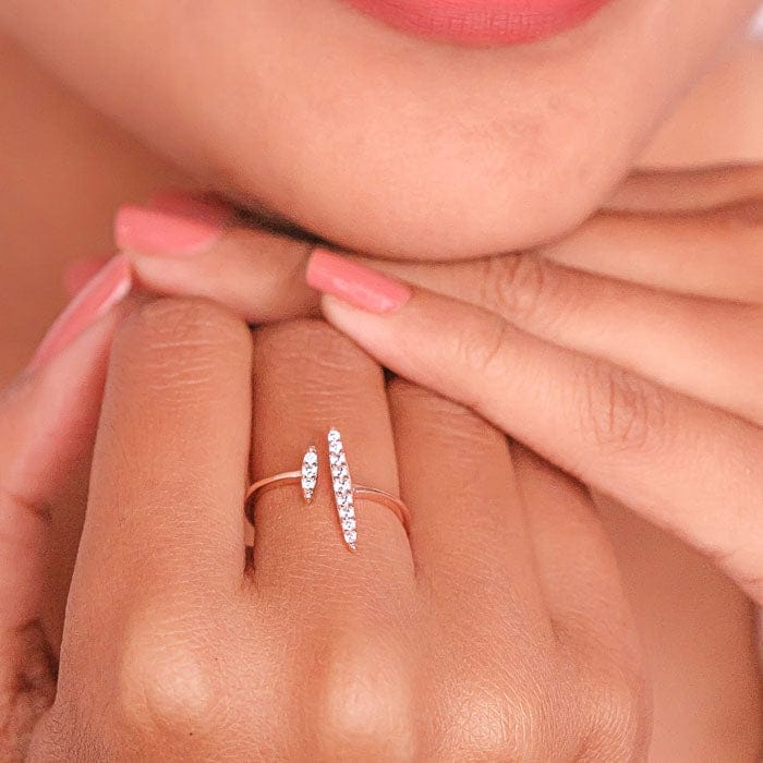 Rose Gold Roman Abstract Ring view 2