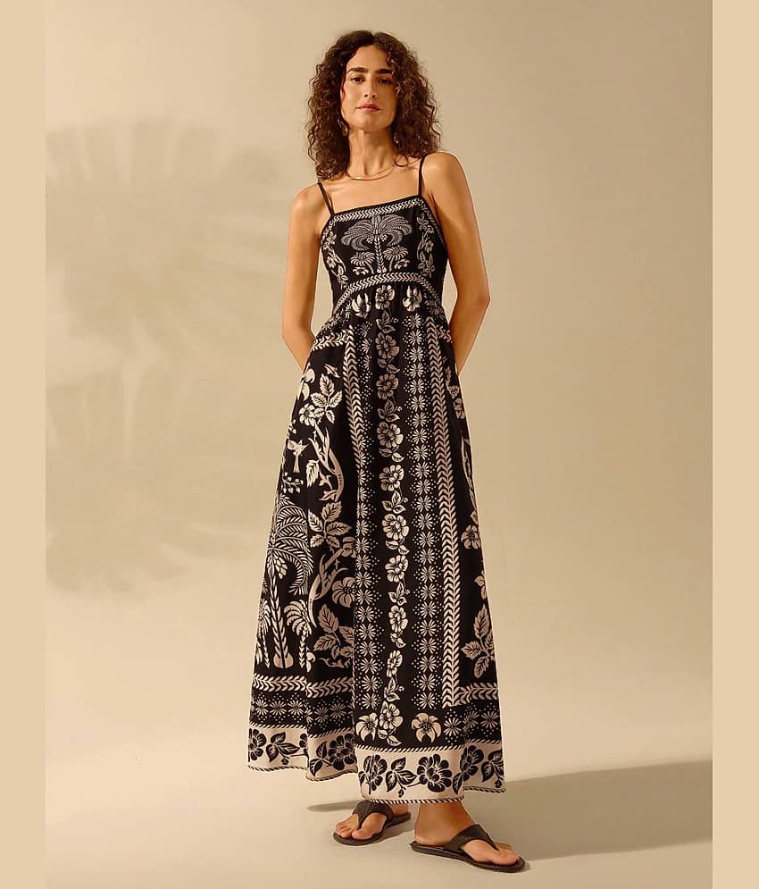 Sheetal associates Women Polyester Printed Fit & Flare Dress ( Off White )