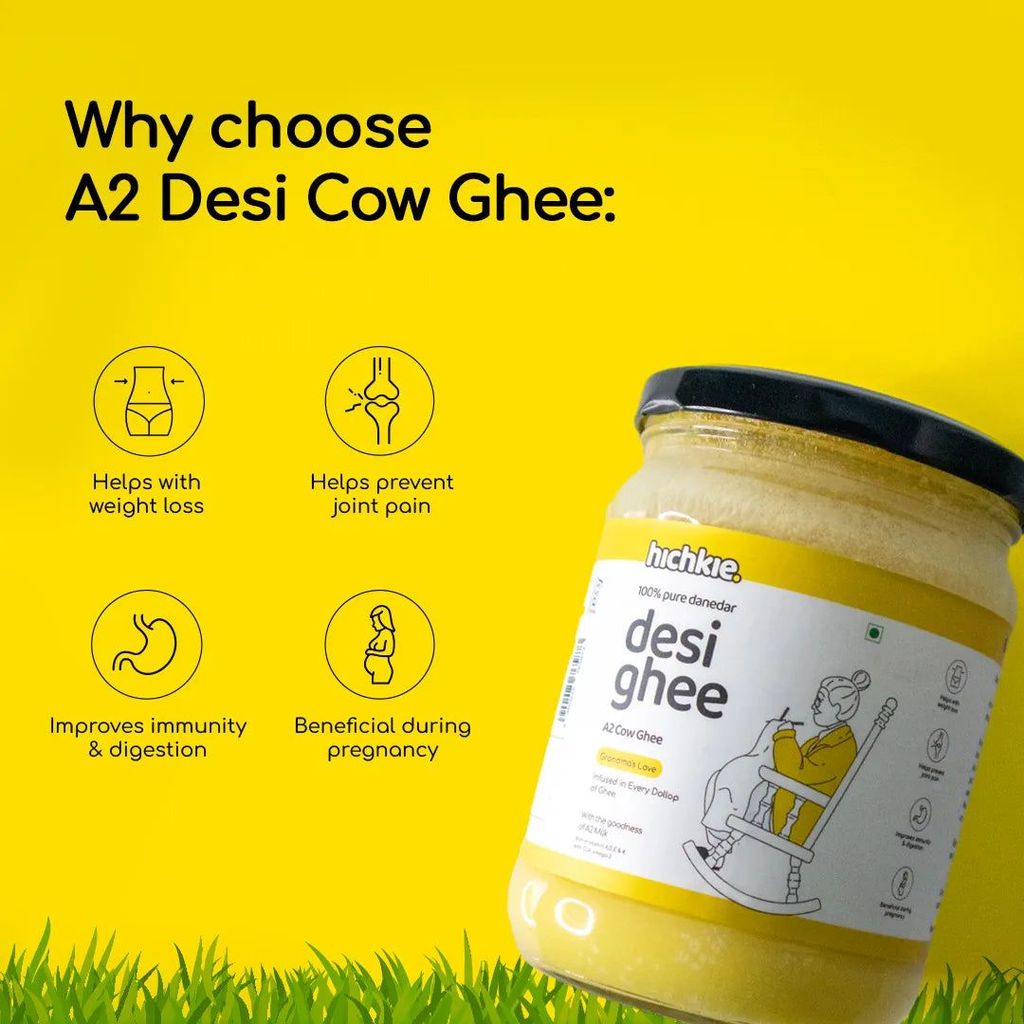 A2 Cow Ghee 500 ml | Pack of 2 | Bilona Method | Curd-Churned | Lab Tested. view 2