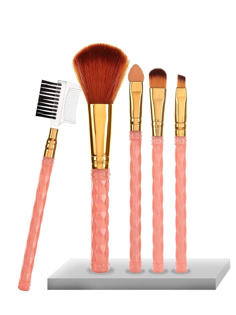 5 Piece Makeup Brush Set with Beauty Sponge Applicator - Perfect for Foundation, Blush, Eyeshadow, and More (Multicolor) view 2