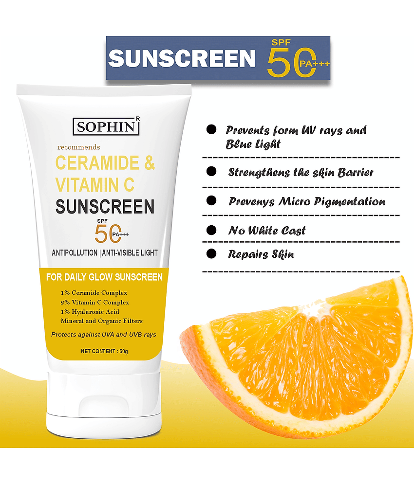 SOPHIN SPF 50 Sunscreen Cream For All Skin Type ( Pack of 1 ) view 2