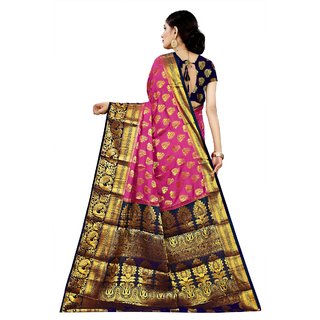 SHIVAM CREATION WOMEN'S BANARASI ART SILK SAREE WITH BLOUSE PIECE view 2