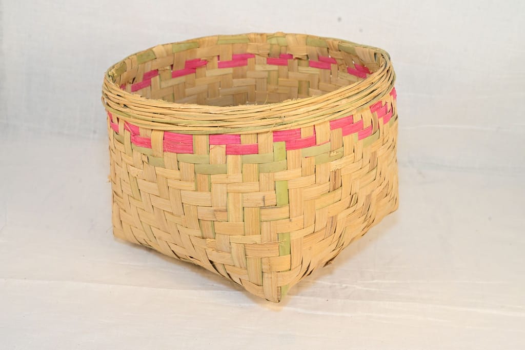 Handmade Bamboo Wicker Basket view 2