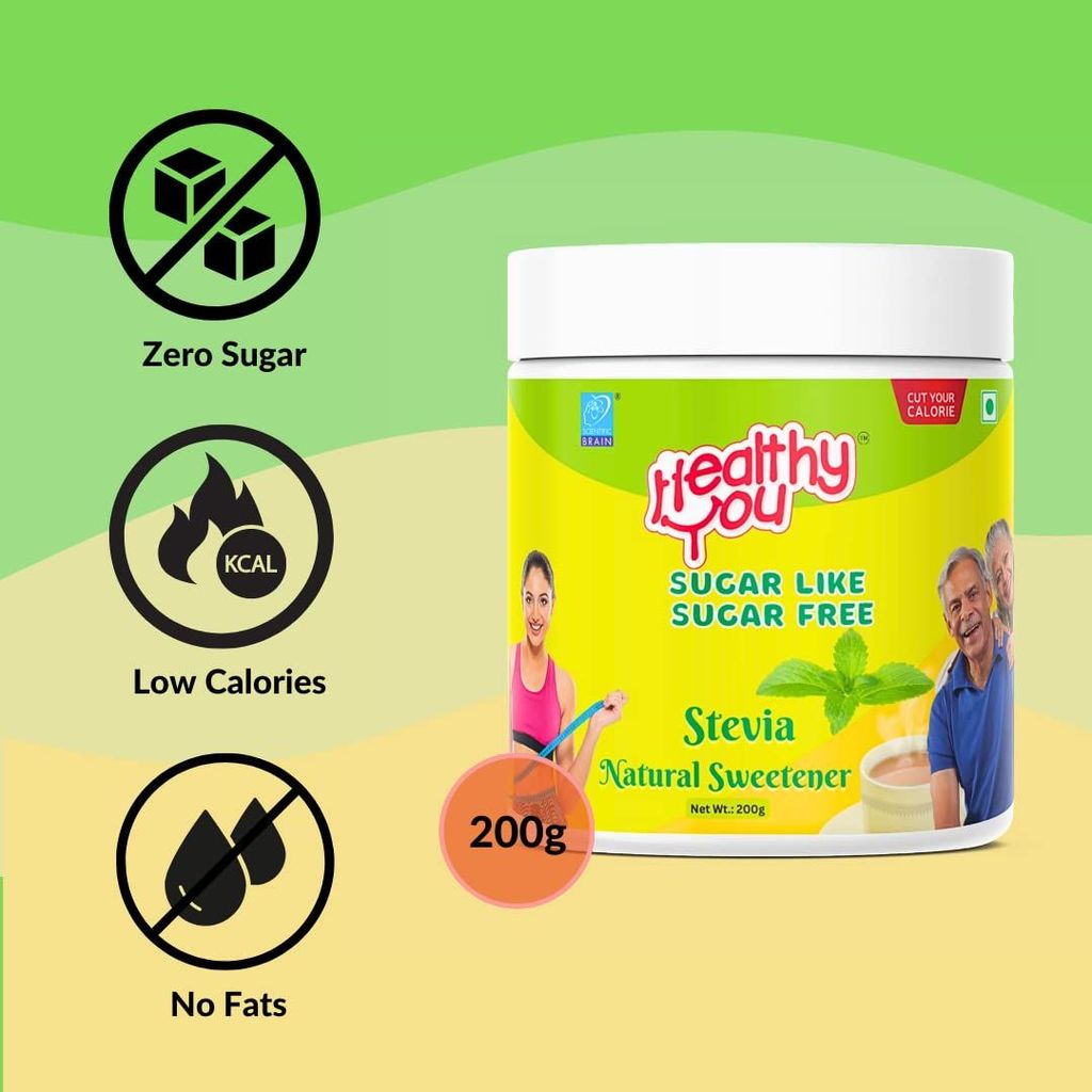 Healthy You Sugar Free Stevia | Diet and Health Management | Low Calorie | 100% Natural Sweetener| 200gm view 2