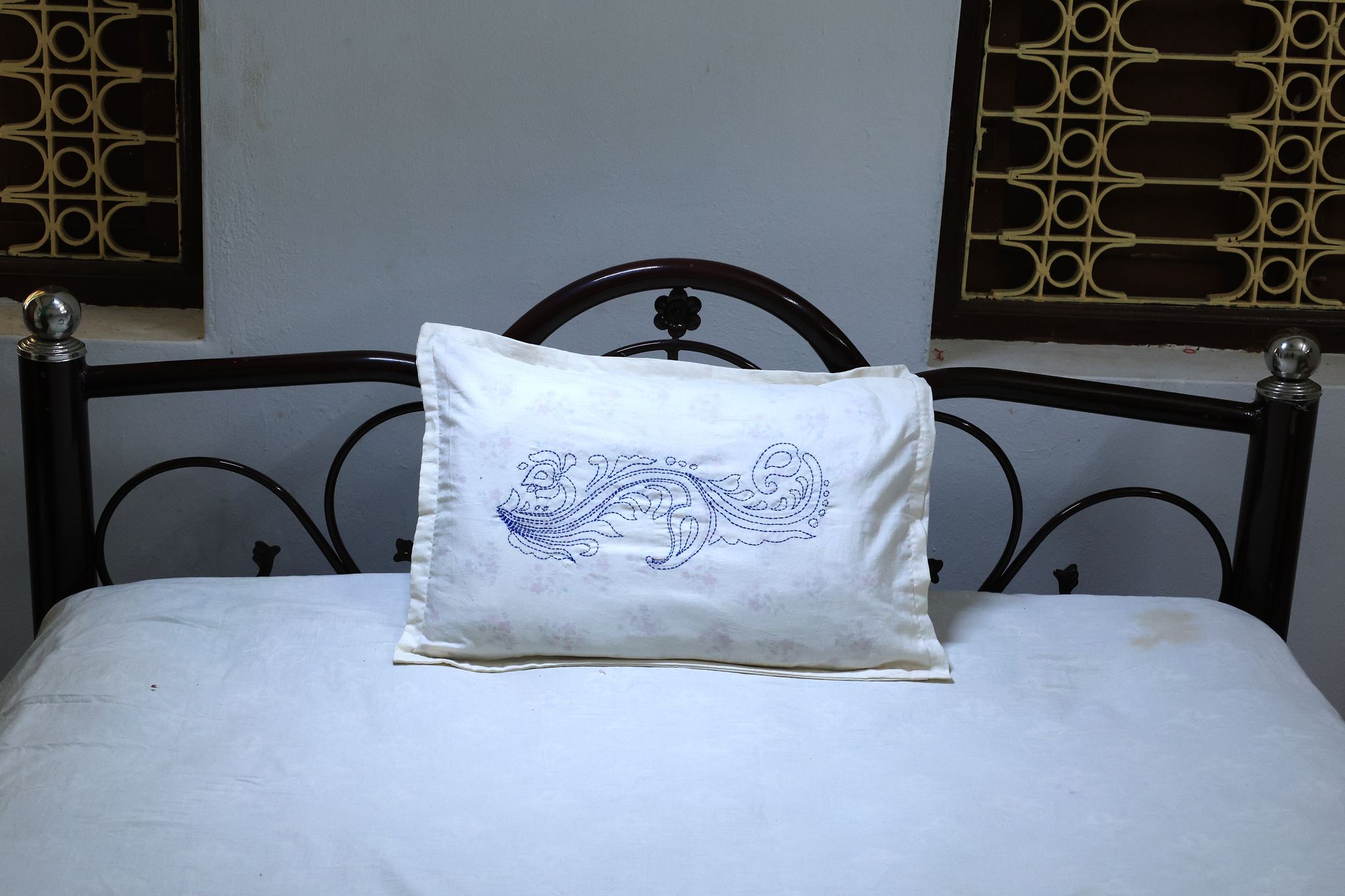 Elegant Embroidered Pillow - Premium Comfort view 2