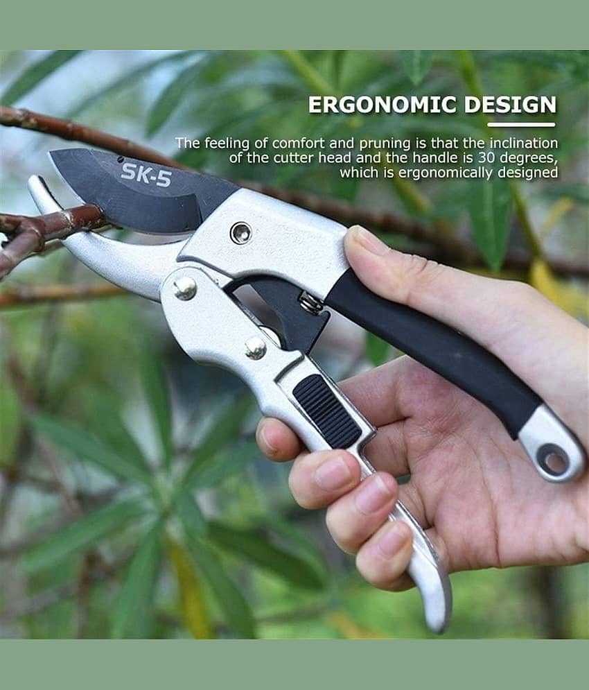 Garden Scissor SK-5, Anvil Pruning Shears Cutter, Anti Slip Rubber Handles, Heavy Duty Gardening Cutter, Used For Trimming,Cutting Rose,Plants, (1 pcs)(14 x 20 cm) view 2