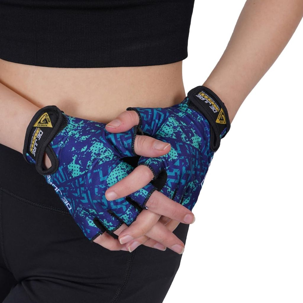 DE JURE FITNESS Gym Gloves for Men and Women, Workout Gloves with Non-Slip Soft Padding, Ideal for Weightlifting, Fitness, Exercise & Training view 2