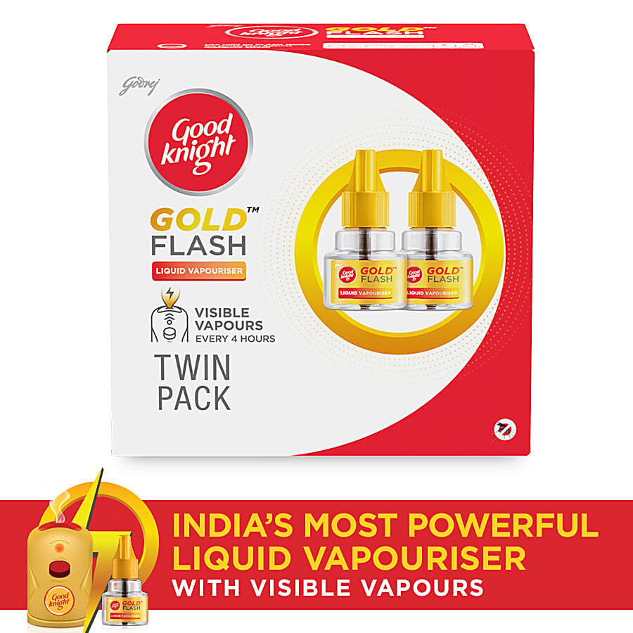 Good Knight Gold Flash Liquid Vapourizer, Mosquito Repellent Refill, 45 Ml Each (Pack Of 2) view 2