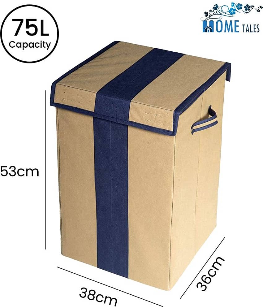 75 L Foldable Storage Box/Laundry Bag for Clothes|Toy Storage Box with Lid & Handle,Red & Black (Pack of 1 ) view 2