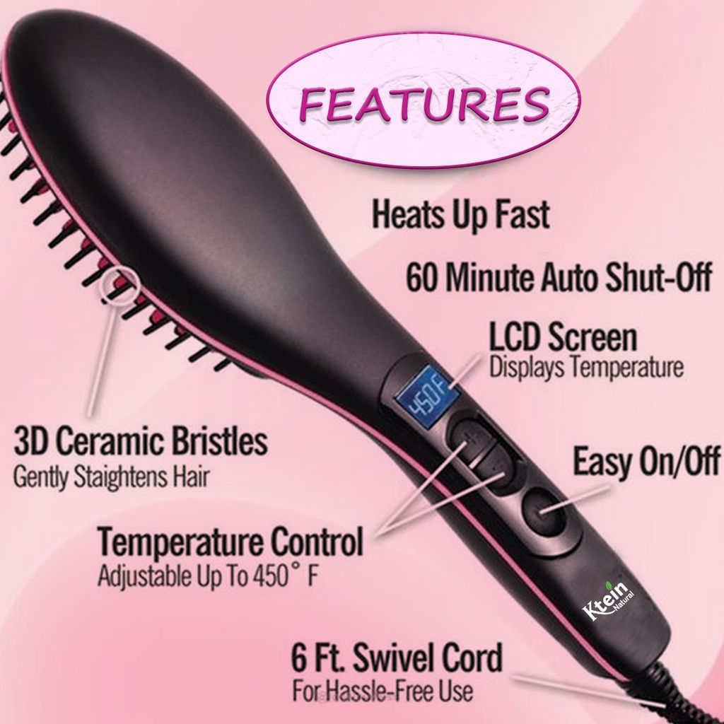 Ktein Pink ProStyle 3-in-1 Hair Electric Comb Brush view 2